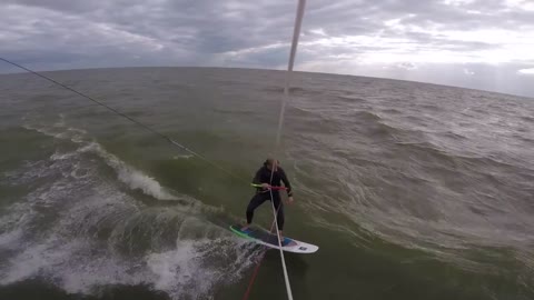 Kitesurfing - nice wave session at Stavoren