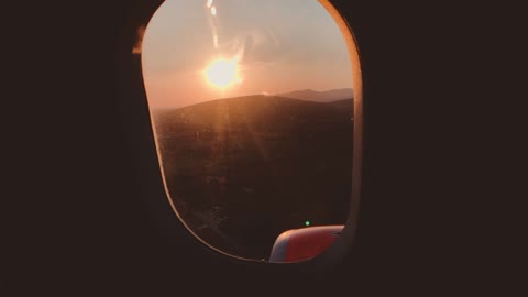 The sun from the plane