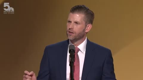 Eric Trump, President Trump's son, executive of The Trump Organization, addresses RNC