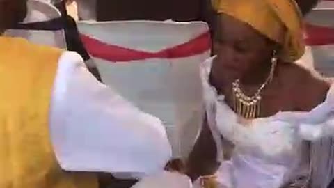 Part of a traditional marriage ceremony in in Nigeria