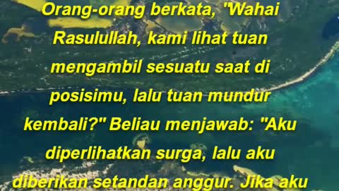 Aku diperlihatkan surga, lalu aku diberikan setandan anggur. Jika aku mengambilnya niscaya kalian