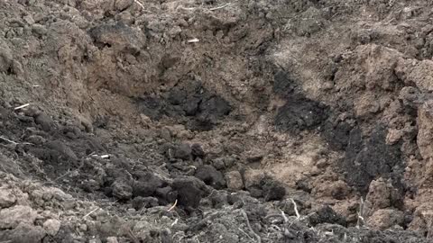 Crater visible next to Pivdennoukrainsk nuclear power plant