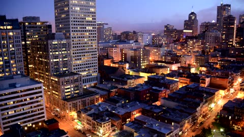 Skyline of San Francisco in the night