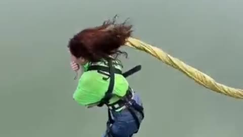 Bungee_🥱Jumping_With_Rope_In_Beautiful_Place_Adventures_#shorts video