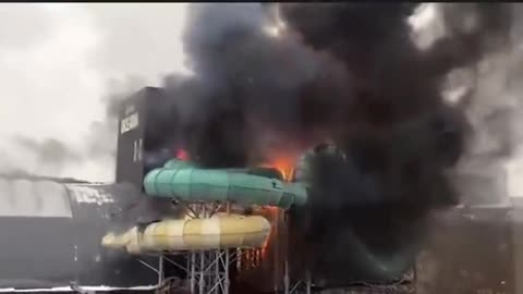 Massive fire at Swedish amusement park