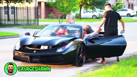 Going to the hood with a Ferrari and a PS5 prank!