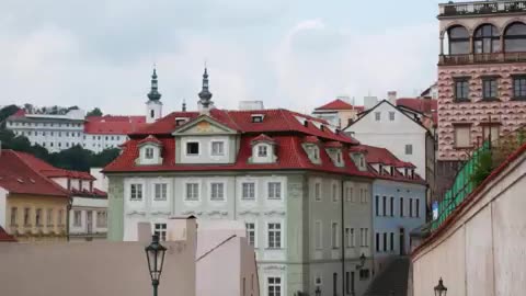 Prague castle with panorama