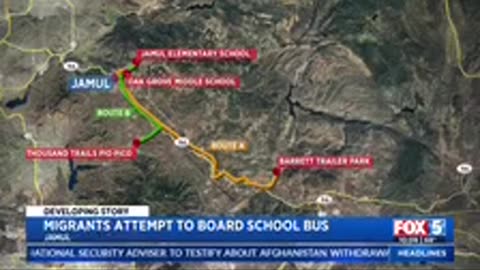 MIGRANTS ATTEMPT TO BOARD SCHOOL BUS