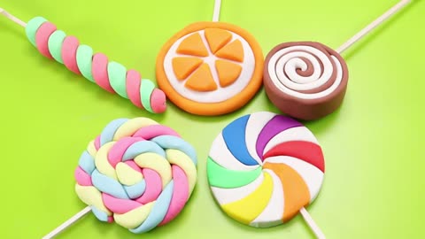 Play Dough Candy 🍬 Lollipop 🍭 Orange 🍊 Shape Candy 🍬 Rainbow 🌈 Colour