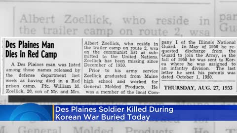 Illinois soldier buried more than 70 years after dying in Korean War