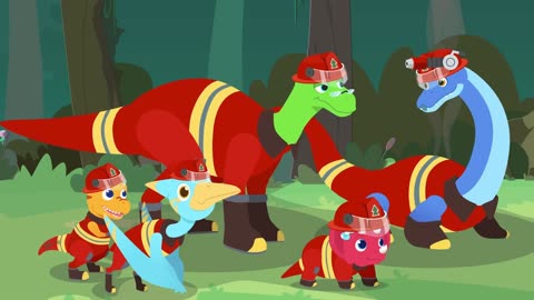 Baby Dino Ep2 | Morph into Iron T-Rex + Ep3 Dinosaur Fire Brigade | Kids Cartoon |