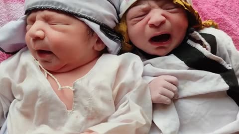 Twins Newborn Babies Just After Birth Getting First Dose Of Vaccine Is So Beautiful