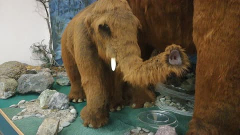 Mammoth mother with baby.