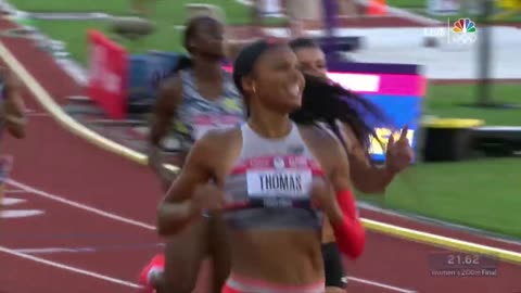 Gabby Thomas becomes the first three Gold medals winner