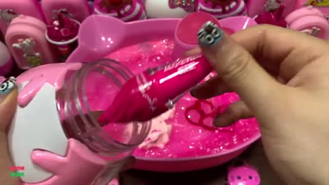 SPECIAL PINK HELLO KITTY - Mixing Random Things Into Slime ! Satisfying Slime Videos #1158