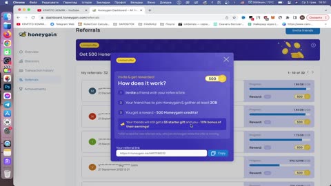 ЯК ЗАРОБИТИ ГРОШІ В ІНТЕРНЕТІ без вкладень HONEYGAIN платит