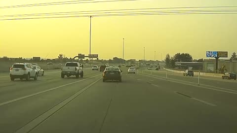 Tire Rolling Down Interstate Causing Traffic Chaos