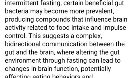 Interesting study gut brain connection to benefit while fasting