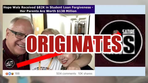 Fact Check: Satirical Claim Falsely Says Hope Walz Received $82,000 In Student Loan Forgiveness