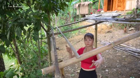 Build a Fence To Raise Geese | After 120 Days Building Log Cabin, Vegetable Garden (Ep103)