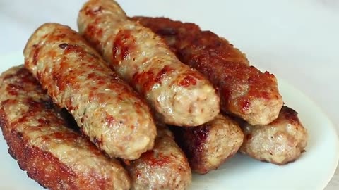 I cook this instead of CUTLETS! Very tasty sausages! All you need is minced mea