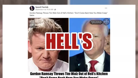 Fact Check: Gordon Ramsay Did NOT Throw Tim Walz Out of 'Hell's Kitchen' -- It's From Satire Article