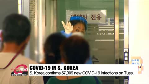 S. Korea confirms 57,309 new COVID-19 infections on Tuesday