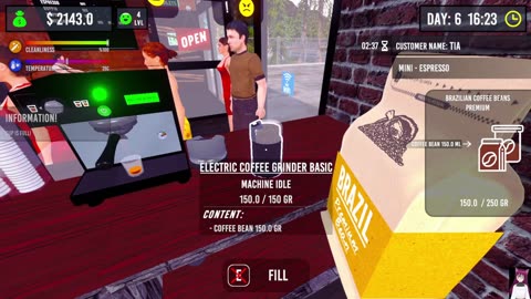 Pixie's testing out full launch of Barista Simulator Part 6