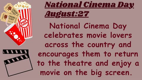 National Cinema Day(august:27) in USA