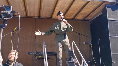 Soldat WOJCIECH OLSZANSKI, PL - FÜNF-LÄNDER-DEMO FÜR FRIEDEN IN EUROPA, PORAJOW, PL, 01 05 2023