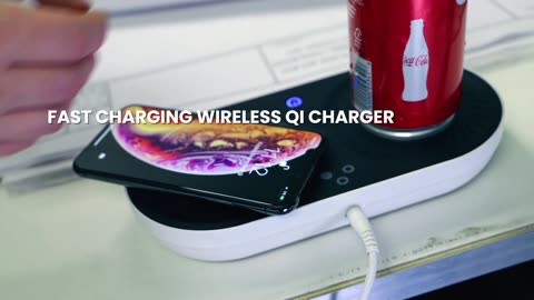 Nomodo Trio Wireless Qi-Certified Fast Charger with Mug WarmerDrink Cooler Home Kitchen