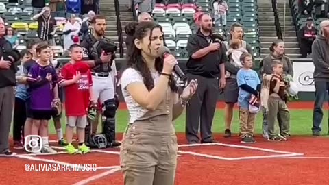 Alivia Sarah National Anthem Barnstormers 17 yrs old