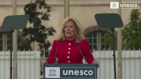 First Lady Jill Biden speaks at UNESCO ceremony