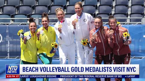 Beach Volleyball Gold Medalists Visit NYC