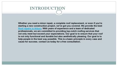 Looking for the best Roof repairs in Arbury