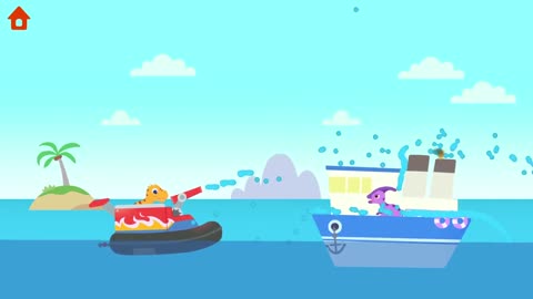 Dinosaur Patrol Boat Urgent Sea Rescue , Kids Learning , Kids Games