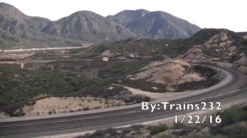 Over 2 mile long BNSF Stacktrain climbing Cajon Pass, 3x2x2- Full Length Video