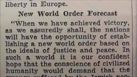 NEW WORLD ORDER PLEDGED TO JEWS (October 6, 1940)