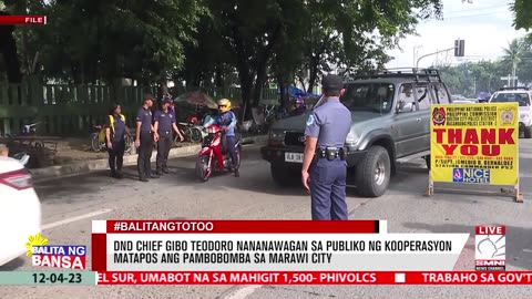 DND Chief Gibo Teodoro nananawagan sa publiko ng kooperasyon matapos ang pamb*b*mba sa Marawi City