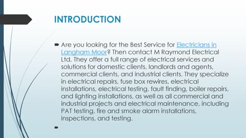 Get The Best Electricians in Langham Moor.