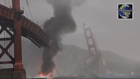 LA PREDIZIONE DEL FUTURO CROLLO DEL GOLDEN GATE BRIDGE DI SAN FRANCISCO IN KALì-FORNIA NEI FILM IL 7/11 o L'11/7 VIDEO SPECULATIVO minchia se siete messi male gli serve uno psichiatra a sta gente di merda