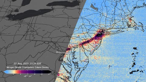 TEMPO - Nitrogen Dioxide Air Pollution Over North America (Nasa)