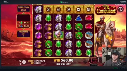 I Did a $280 SPIN and IT BONUSED on the NEW CONQUEROR SLOT!! CRAZY TUMBLES!! (Bonus Buys)