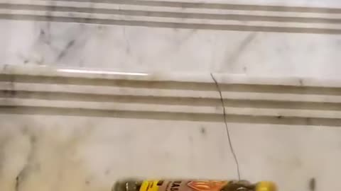 Bottles breaking test on stairs