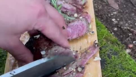 Wagyu Steak On A Rock wilderness Cooking Technique survival cooking method