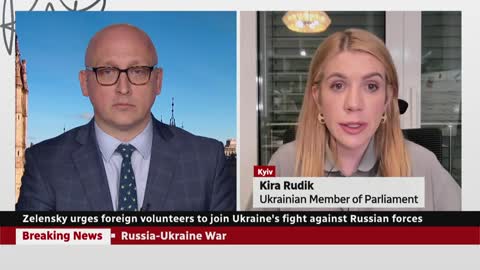 Ukrainian MP, Kira Rudik takes up arms to join fight against Russian forces