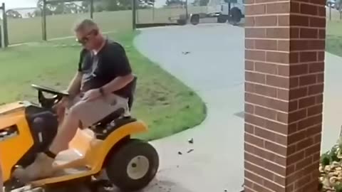 Lawn Mower Destroys Door Mat