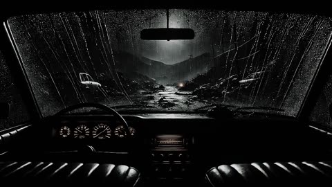 Relaxing Rain Inside a Car | Dark Eerie Scenery | 4Hz Delta Waves | Deep Sleep & Relaxation