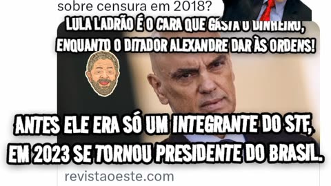 A LIBERDADE DA PRISÃO PELO CARGO DA PRESIDÊNCIA, ALEXANDRE NAZISTA É QUEM GOVERNA E LULA LADRÃO GASTA E VIAJAR,ESSE FOI O COMBINADO.