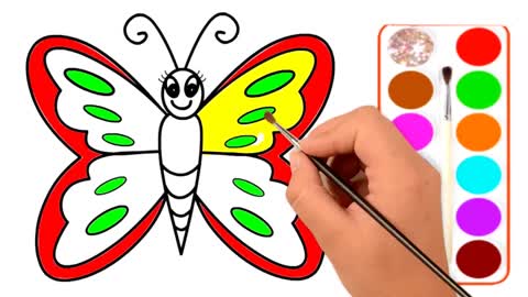 Drawing and Coloring for Kids - How to Draw Butterfly 01